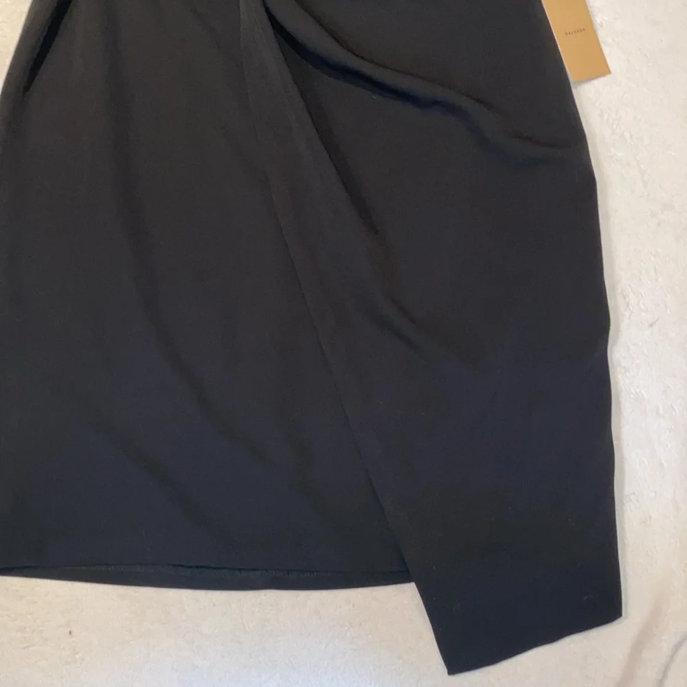 NWT Twist Front knee length asymmetrical  black pencil skirt Sz L - Picture 6 of 11
